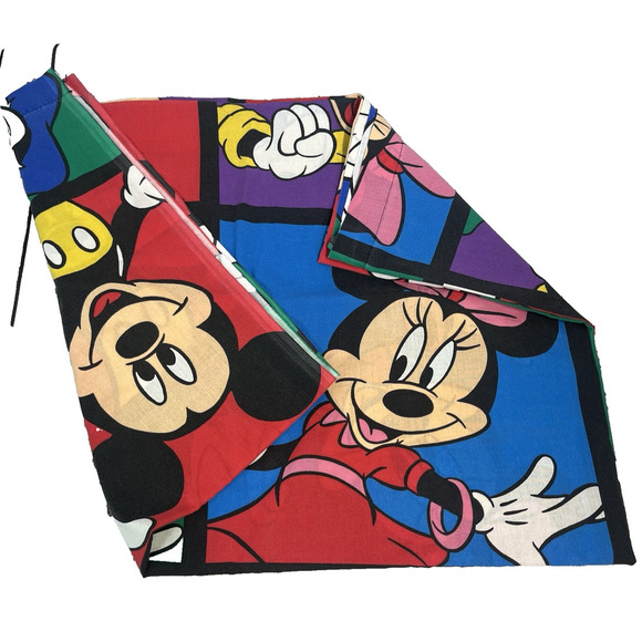 Vintage Mickey Minnie Mouse & Friends Fab Five Pluto Disney Twin Flat Sheet - Picture 1 of 8